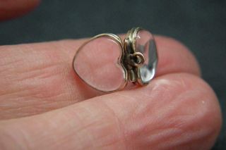 Best Antique Georgian Gold & Rock Crystal Miniature Heart Locket/Charm/Pendant 5