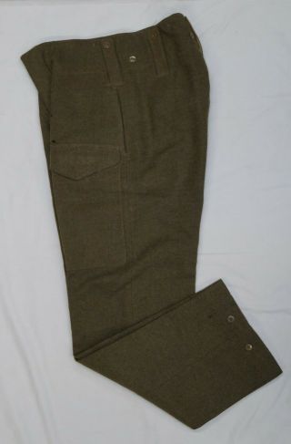 Ww2 Canadian P37 Battle Dress Trousers Size 8 1944 Dated
