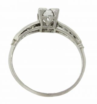 Antique Art Deco Platinum 0.  81ctw Old European E VS1 Diamond Engagement Ring EGL 10