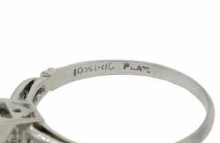 Antique Art Deco Platinum 0.  81ctw Old European E VS1 Diamond Engagement Ring EGL 9