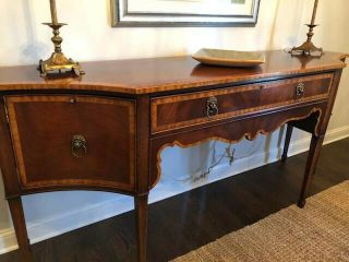 Antique Henredon Dining Table with 6 Chairs & Side Buffet 7