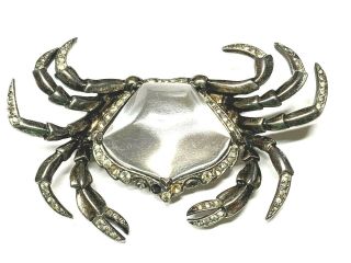Vintage Crown Trifari Jelly Belly Crab Brooch Sterling Alfred Philippe Rare