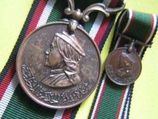 1920 TransJordan Jordan Long Faithful Service King Abdullah 2 Medal Order Badge 4