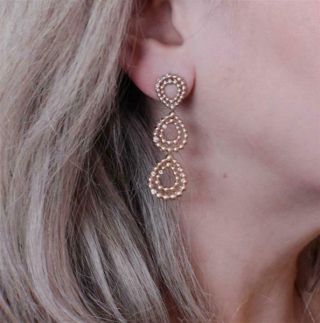 H.  Stern 18K Gold Diamond Drop Earrings 4