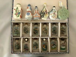 Chinese Vintage Associate 12 Zodiac Reverse Painting Snuff Bottle Md004