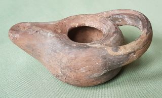 Ancient Roman or Greek Pottery Oil Lamp,  complete 6