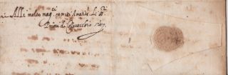 Wow 1586 Very Early Ancient Italian Merchant Letter From Italy 433 Years Old
