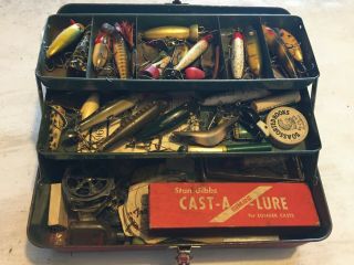 Tackle Box Loaded With Vintage Lures,  Etc