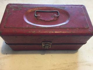 TACKLE BOX LOADED WITH VINTAGE LURES,  ETC 6