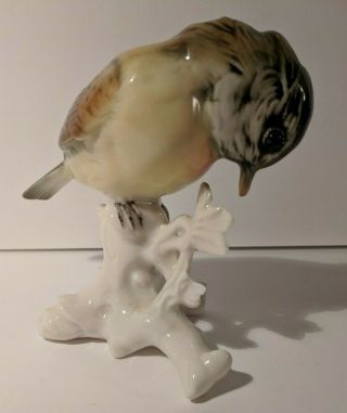 Vintage Germany Karl Ens Ceramic Bird Figurine Titmouse 4