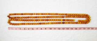 Baltic Butterscotch Amber Beads Egg Yolk Smooth Necklace Vintage 169 Grams | 77 