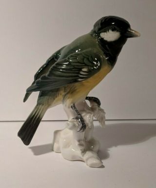 Vintage Germany Karl Ens Ceramic Bird Figurine Marsh Tit