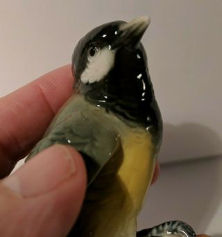 Vintage Germany Karl Ens Ceramic Bird Figurine Marsh Tit 6