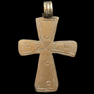 Rare Ancient Viking Hammered Silver Cross.  Large Norse Pendant,  C 950 - 1000 Ad.