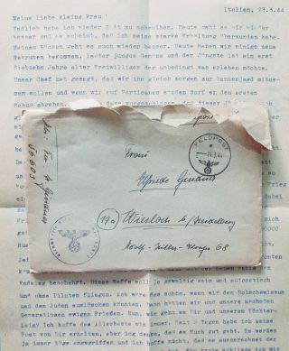 Translated Feldpost Letter - German Military Police - Italy 1944