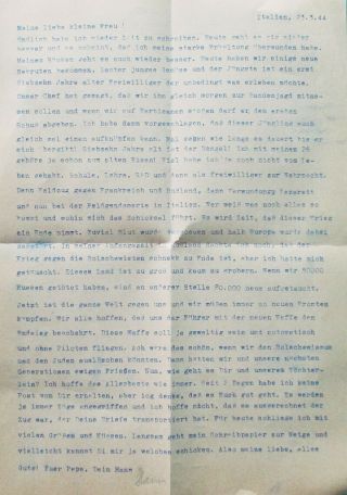 Translated Feldpost letter - German Military Police - Italy 1944 2