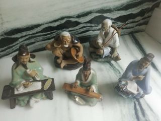 5 Vintage Chinese Shiwan Pottery Figure of a Schola 2