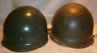 WWII US M1 FIXED BALE FRONT SEAM COMBAT STEEL HELMET USMC ARMY 5