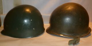 WWII US M1 FIXED BALE FRONT SEAM COMBAT STEEL HELMET USMC ARMY 8