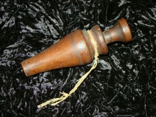 Vintage Antique Hand Made Turned Wood Wooden Duck Call Reelfoot Brass Reed