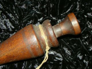 Vintage Antique Hand Made Turned Wood Wooden Duck Call Reelfoot Brass Reed 2