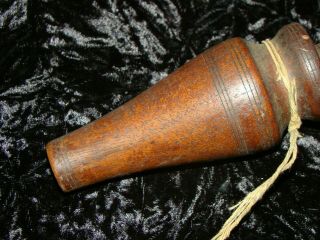 Vintage Antique Hand Made Turned Wood Wooden Duck Call Reelfoot Brass Reed 3