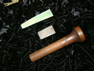 Vintage Antique Hand Made Turned Wood Wooden Duck Call Reelfoot Brass Reed 9