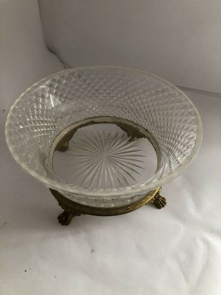 Antique Crystal Brass Mounted Austrian W & R Centerpiece Fruit Bowl