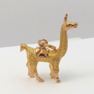 18K Gold 3D Solid Heavy Llama Long Neck Animal Charm Pendant 8.  7gr 2