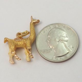 18K Gold 3D Solid Heavy Llama Long Neck Animal Charm Pendant 8.  7gr 4