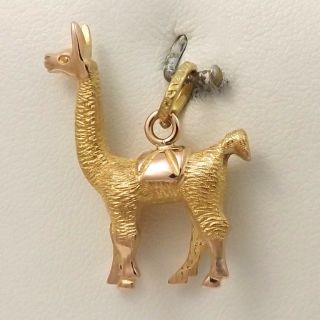 18K Gold 3D Solid Heavy Llama Long Neck Animal Charm Pendant 8.  7gr 5