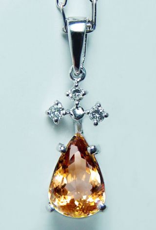 H Stern Imperial Topaz Diamond Necklace 18K White Gold Designer 2