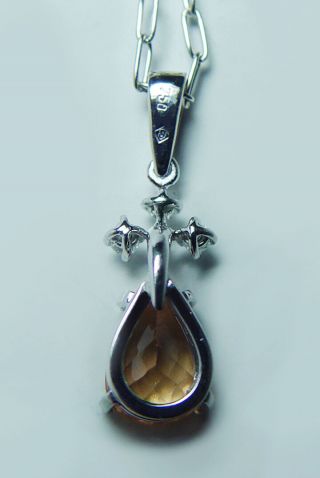 H Stern Imperial Topaz Diamond Necklace 18K White Gold Designer 7