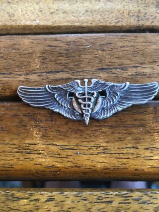 Ww2 Meyer Flight Surgeon Wings 2” Sterling Silver Pinback