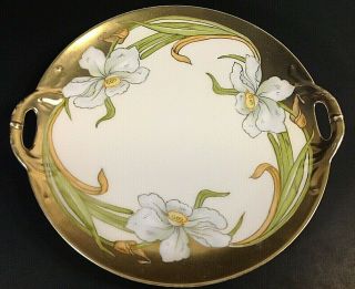 P.  T.  Bavaria China Cake Plate.  Hand Painted.  1920 