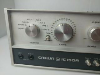Crown IC - 150A Audiophile Preamp Stereo Preamplifier Vintage Amp 8