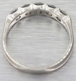 Modern Estate Platinum 1.  00ctw Diamond 4mm Wide Wedding Band Ring S8 3