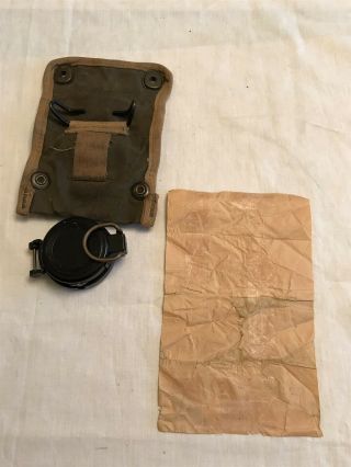 WWII/Korean War ID’d USMC Issue Lensatic Compass & Canvas Case 2