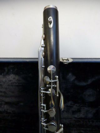 Vintage Noblet Wood Bass Clarinet W\case Paris France No Res Not Working\parts?