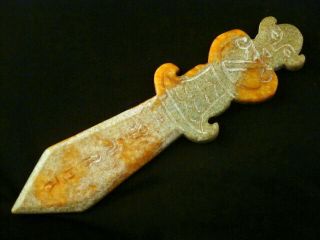 7.  2 Inches Chinese Old Jade Figure Dagger Y224