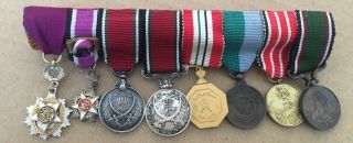 Jordan Group Bar Of8 Miniature Medal Badge Order Ww Ii Military Joint Operations