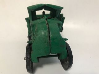 Cast Iron Mack Dump Truck Sand Rocks Coal Heavy Metal Green Paint Toy VTG 1930s 2