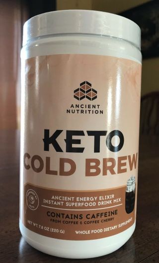 Ancient Nutrition Keto Cold Brew Energy Drink 7.  8 Oz Mct Superfood Coffee