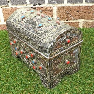 Antique / Vintage Arabic / Islamic Highly Decorated Box / Miniature Trunk 2