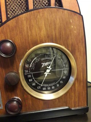 ANTIQUE,  VINTAGE,  DECO,  COLLECTIBLE - OLD TUBE RADIO ZENITH 6d117 RESTORED 8