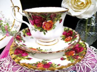 Royal Albert Tea Cup And Saucer Trio Teacup Old Country Roses Pattern
