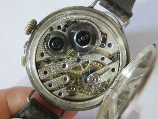 VINTAGE WW1 1916 1917 SILVER HALF HUNTER TRENCH WRIST WATCH 10