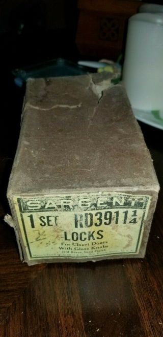 Antique Sargent Glass Closet Door Knob Lock Set Rd39111/4