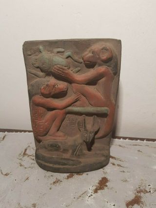 Rare Antique Ancient Egyptian Magic Stela Scarab God Isis Anubis Luck1750 - 1670bc