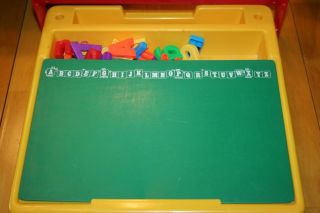 Vintage Early 90 ' s Children ' s Carrier with Chalkboard & Magnetic Alphabet - 3